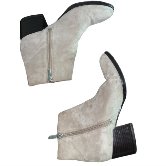 Sam Edelman Joey Heeled Suede Leather Ankle Boots Putty Womens Size 7M - Picture 5 of 11